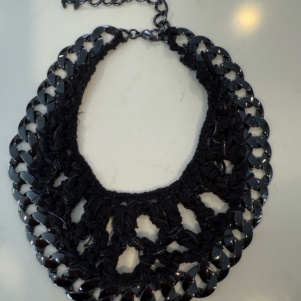 CHANEL super rare Black Chain Necklace